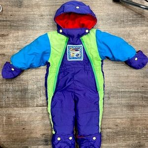 Vintage 1980s/1990s Toddler Sundown Goose Down Filled Snowsuit